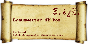 Brauswetter Ákos névjegykártya
